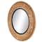 Brown Seagrass Handmade Wall Mirror with Black Inner Frame
